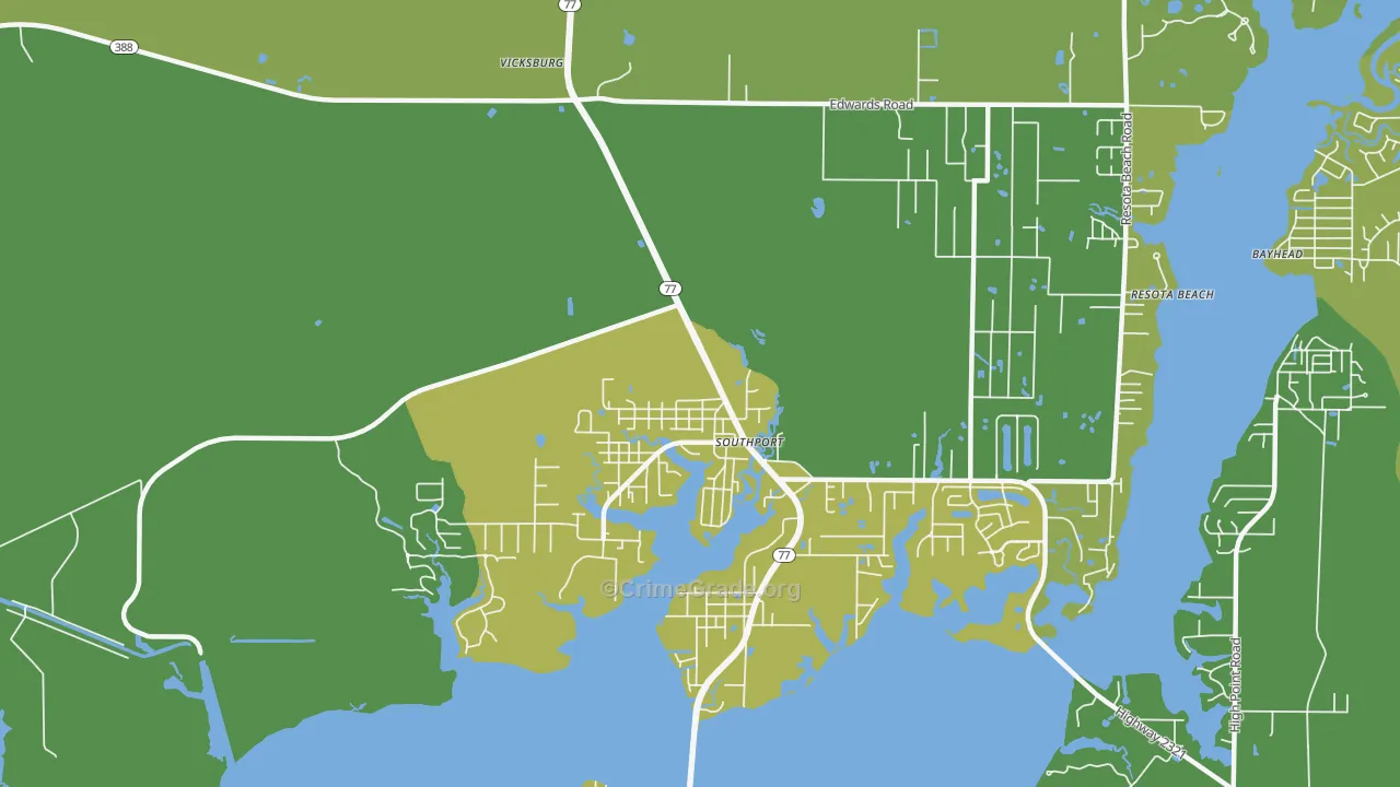 Southport, FL Map of Arson Rates