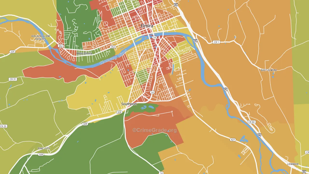 Southport, NY Map of Arson Rates