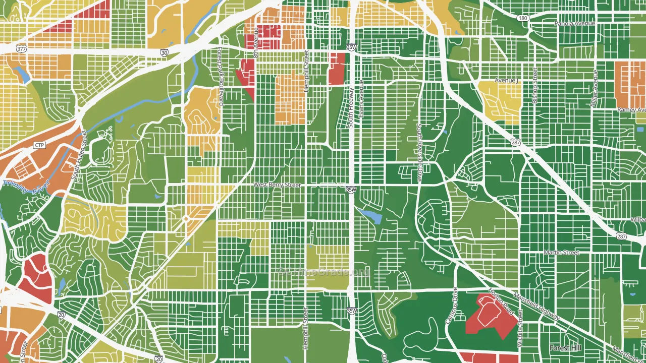 Southside, Fort Worth, TX Map of Arson Rates