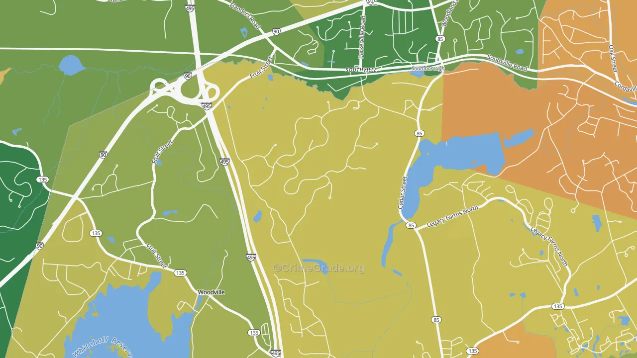 Southville, MA Map of Arson Rates