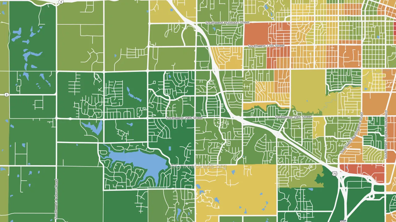 Southwest Topeka, Topeka, KS Map of Arson Rates