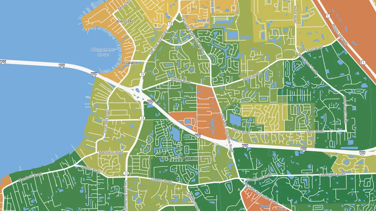 Southwood, Jacksonville, FL Map of Arson Rates
