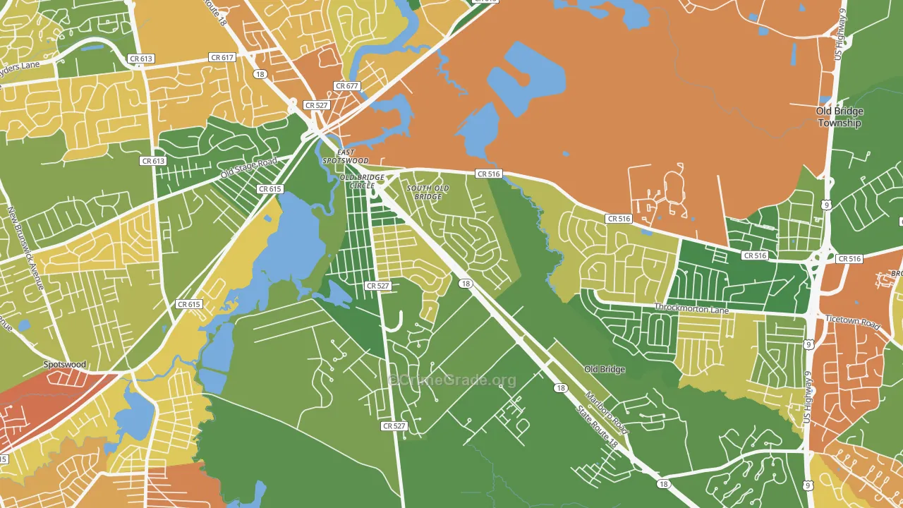 Southwood, Old Bridge, NJ Map of Arson Rates