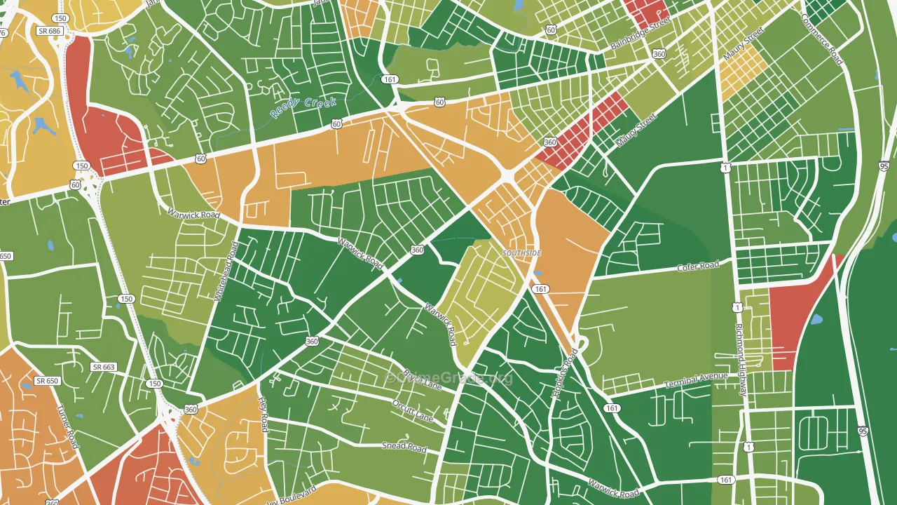 Southwood, Richmond, VA Map of Arson Rates