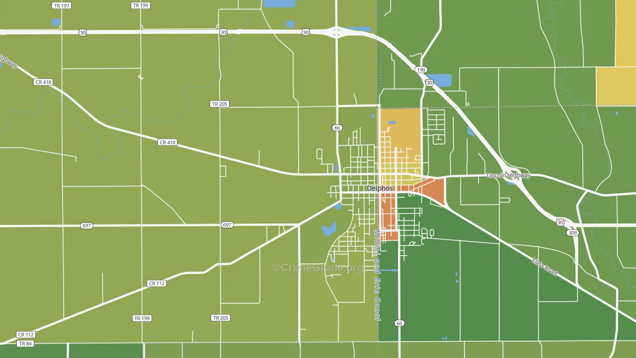 Southworth, OH Map of Arson Rates