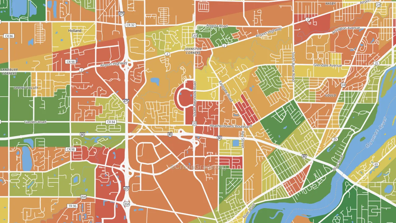 Southwyck, Toledo, OH Map of Arson Rates