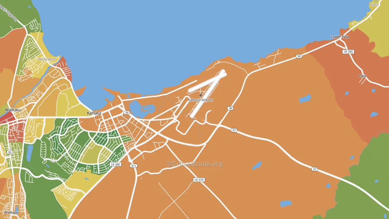 Spanish B Village, HI Map of Arson Rates