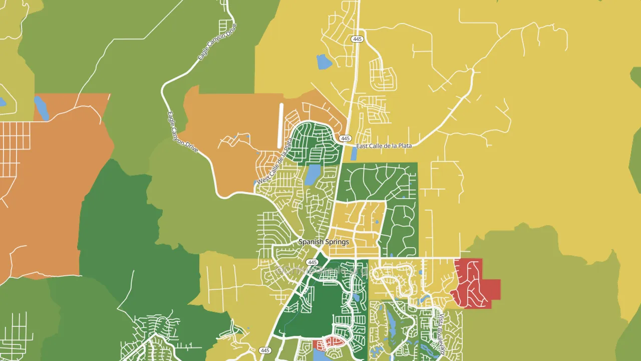 Spanish Springs, NV Map of Arson Rates