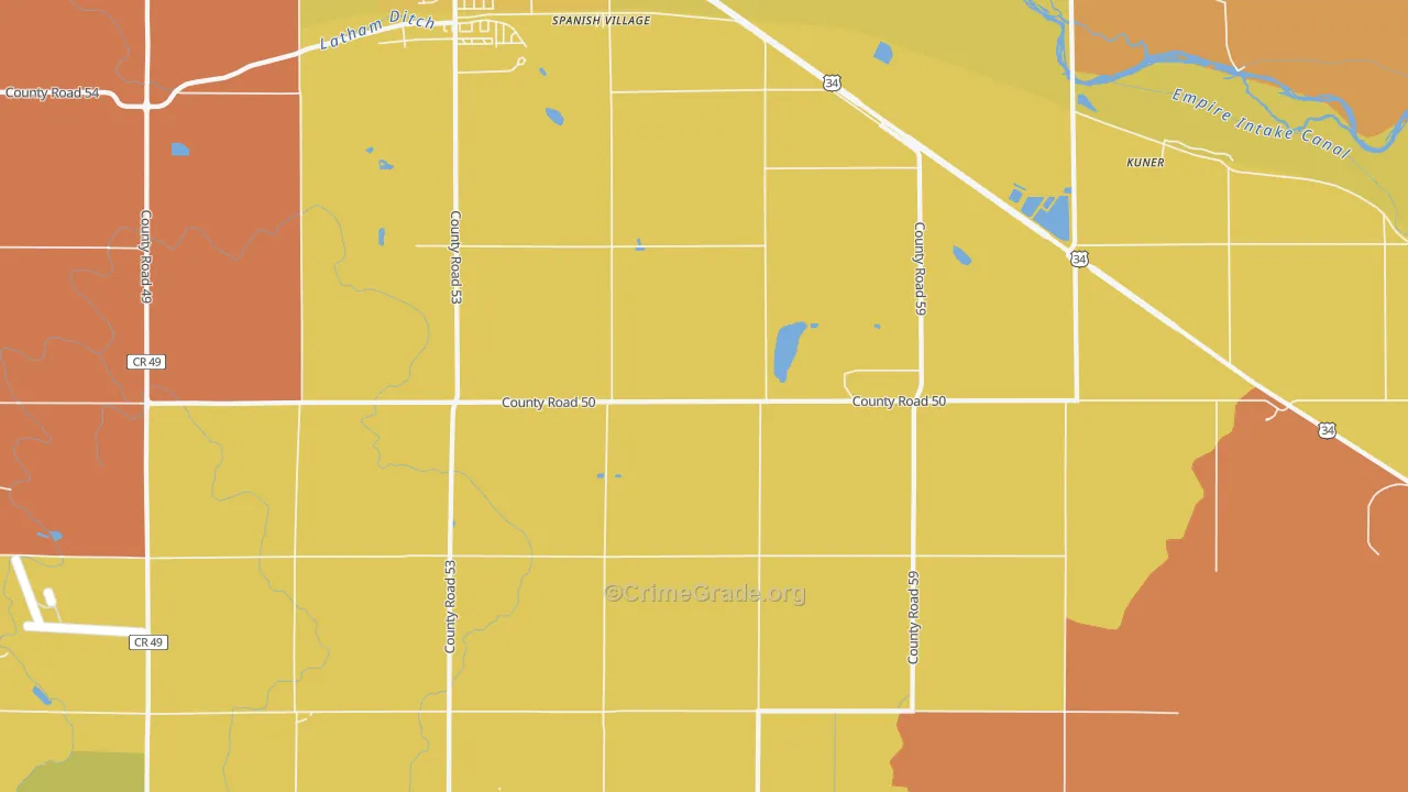 Spanish Village, CO Map of Arson Rates