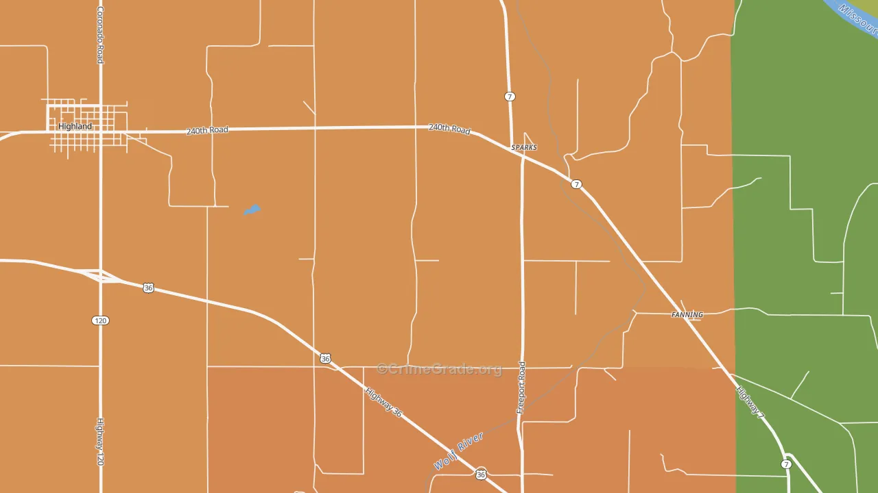 Sparks, KS Map of Arson Rates
