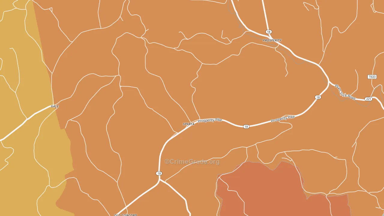Sparta, PA Map of Arson Rates