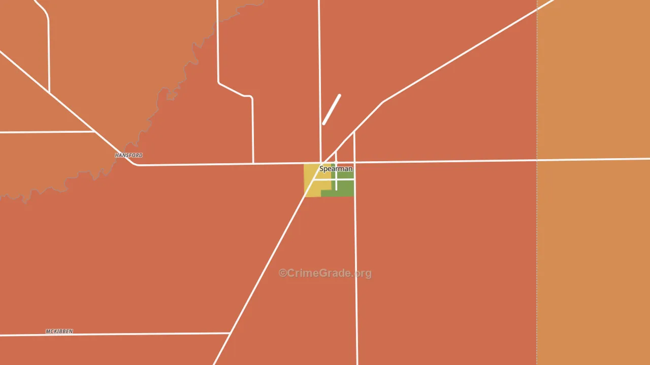 Spearman, TX Map of Arson Rates