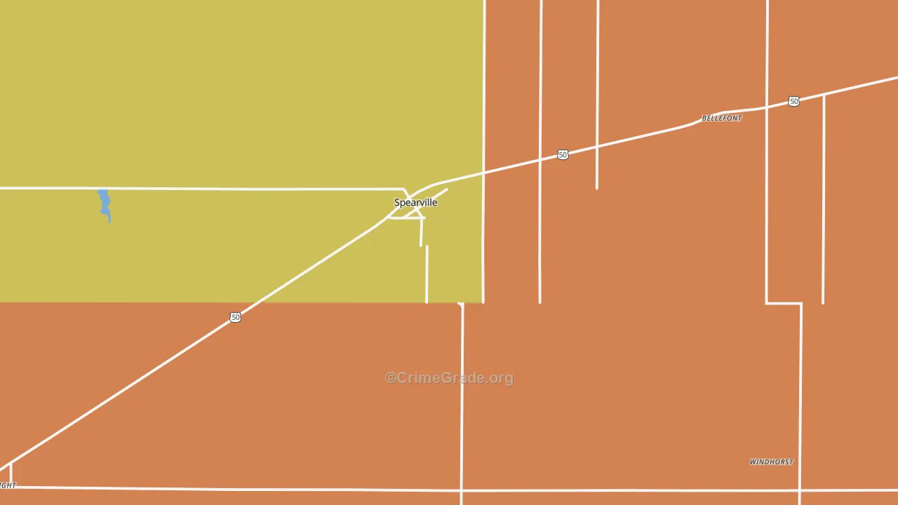Spearville, KS Map of Arson Rates