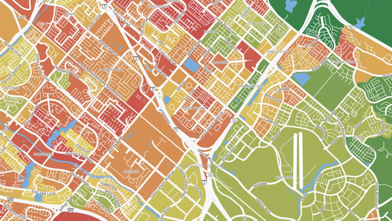 Spectrum, Irvine, CA Map of Arson Rates