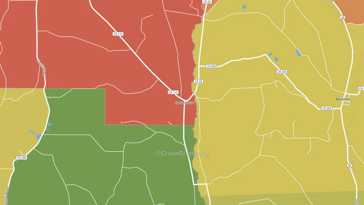 Speedsville, NY Map of Arson Rates