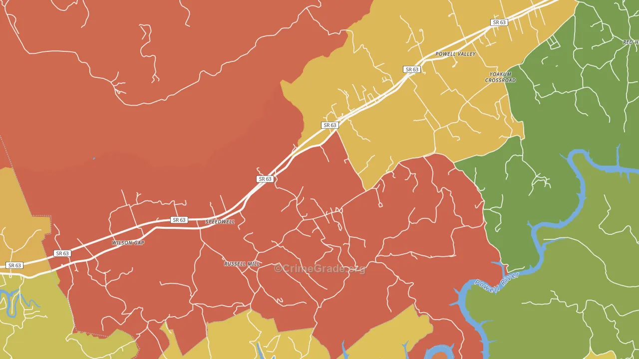 Speedwell, TN Map of Arson Rates
