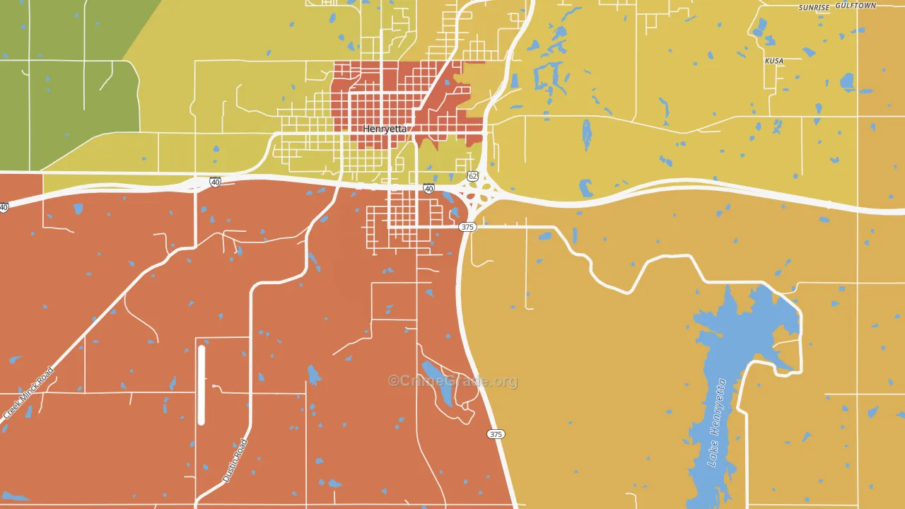 Spelter City, OK Map of Arson Rates