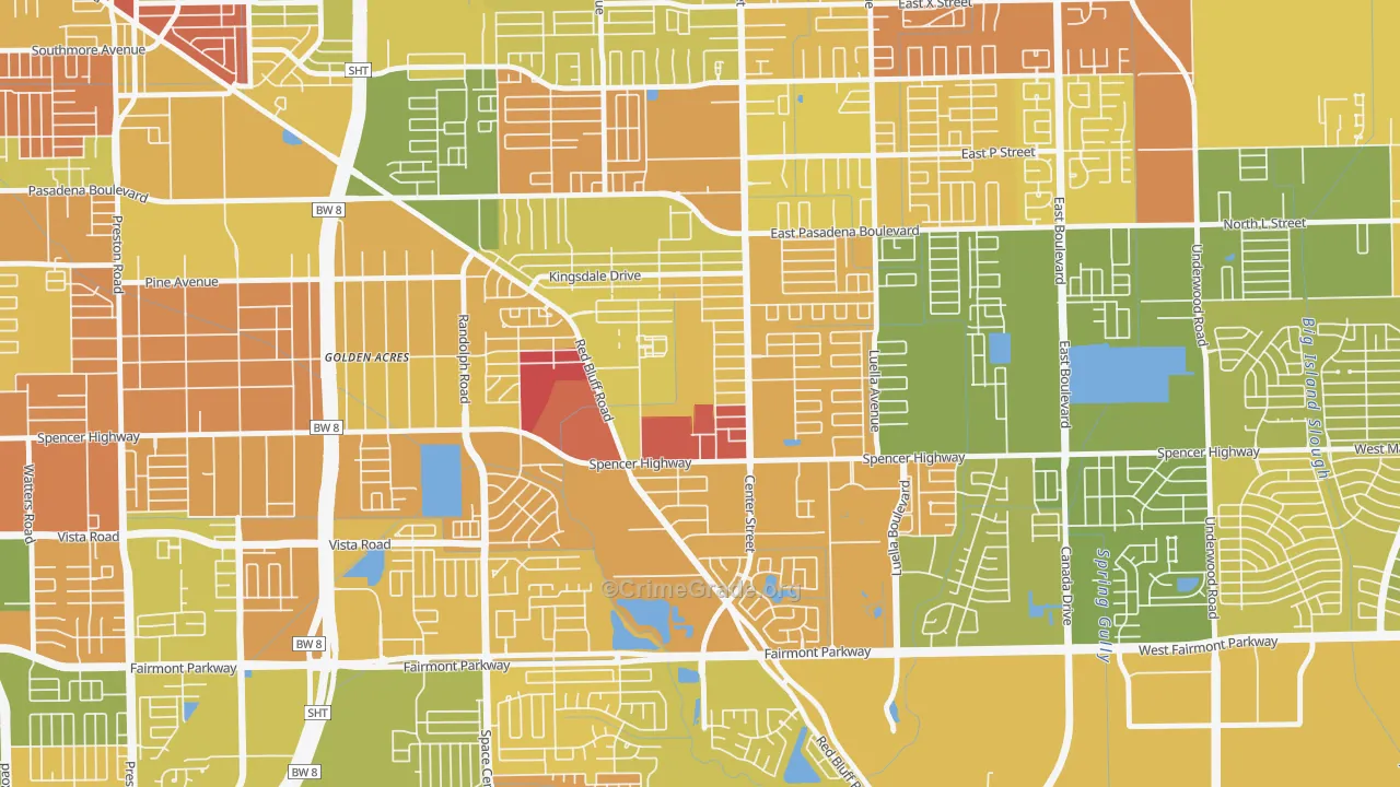 Spencer View Terrace, Deer Park, TX Map of Arson Rates