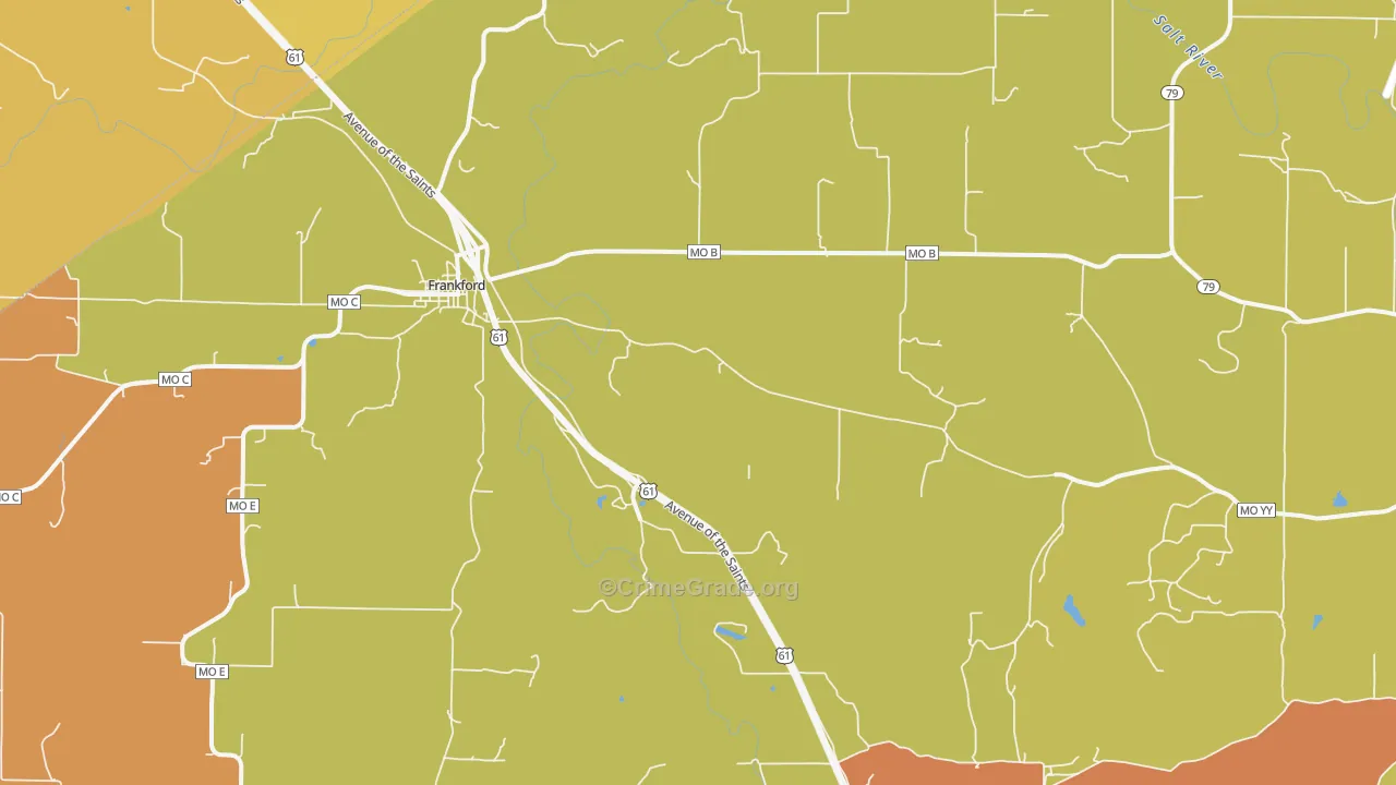 Spencerburg, MO Map of Arson Rates