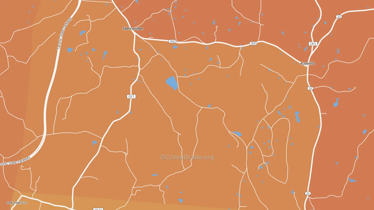 Spencertown, NY Map of Arson Rates