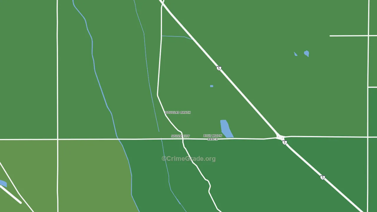 Spicer City, CA Map of Arson Rates