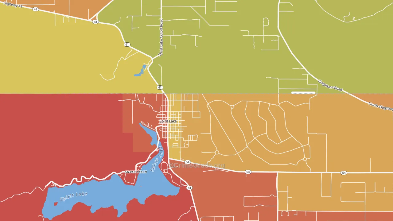 Spirit Lake, ID Map of Arson Rates