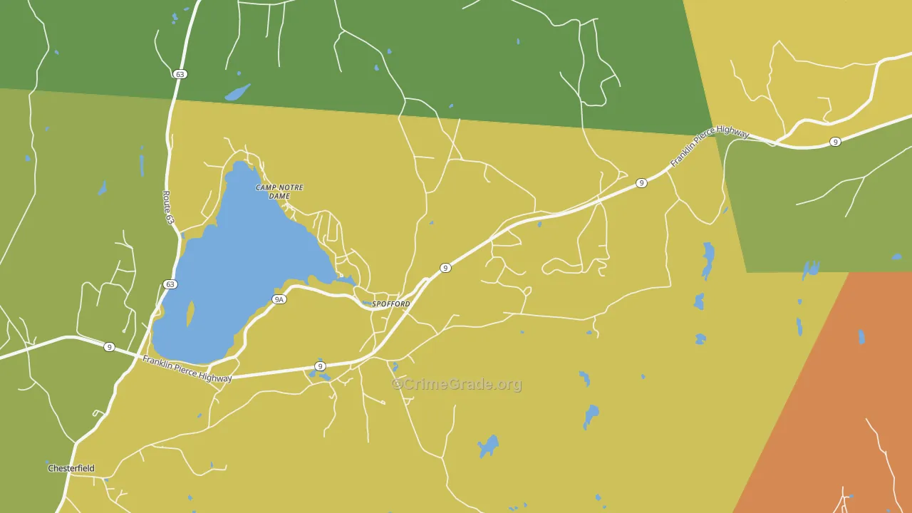 Spofford, NH Map of Arson Rates