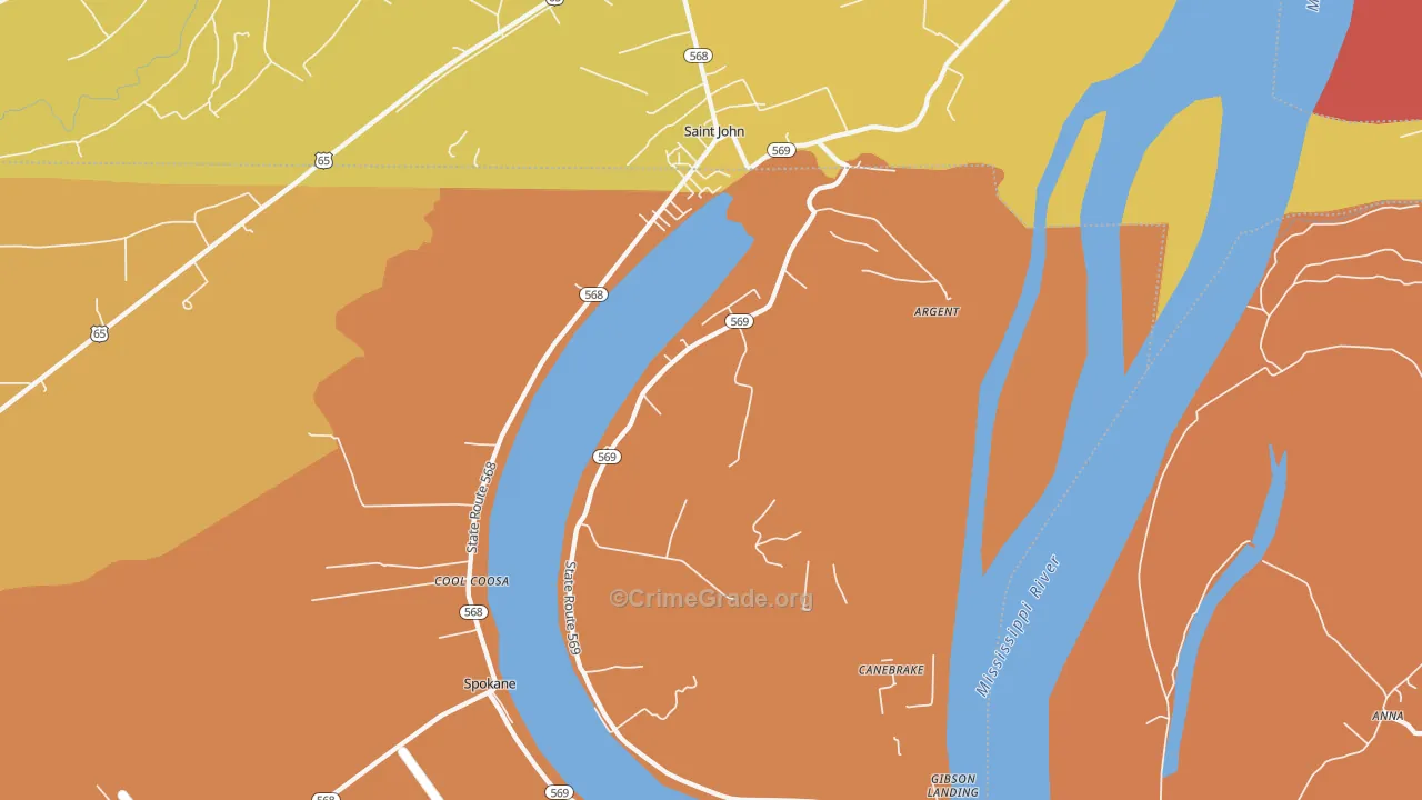 Spokane, LA Map of Arson Rates