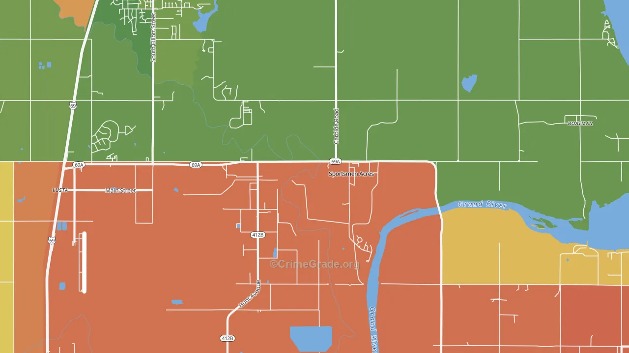 Sportsmen Acres, OK Map of Arson Rates