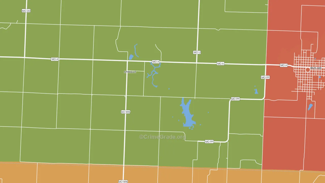 Sprague, MO Map of Arson Rates