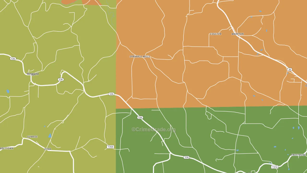 Sprankle Mills, PA Map of Arson Rates