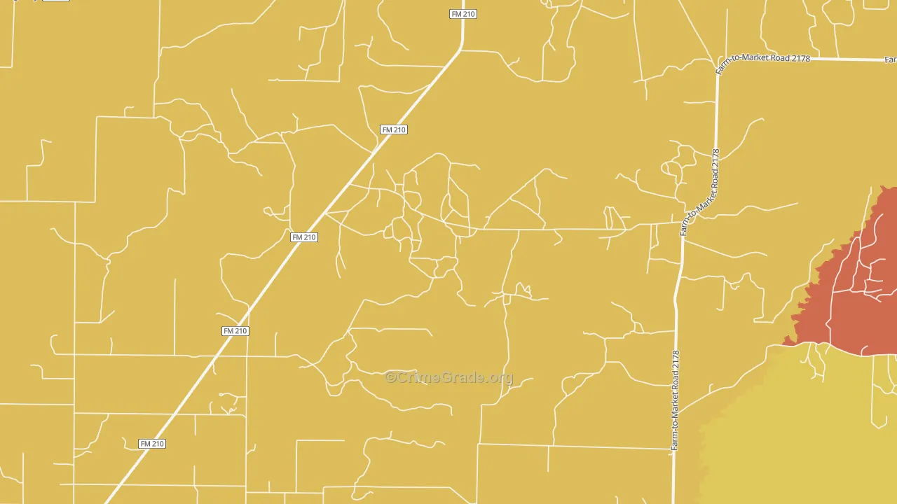 Spring Creek, TX Map of Arson Rates