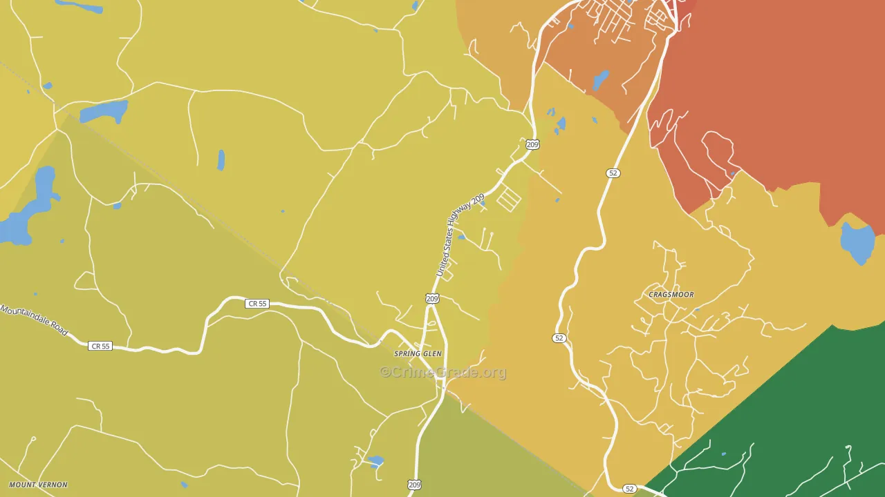 Spring Glen, NY Map of Arson Rates
