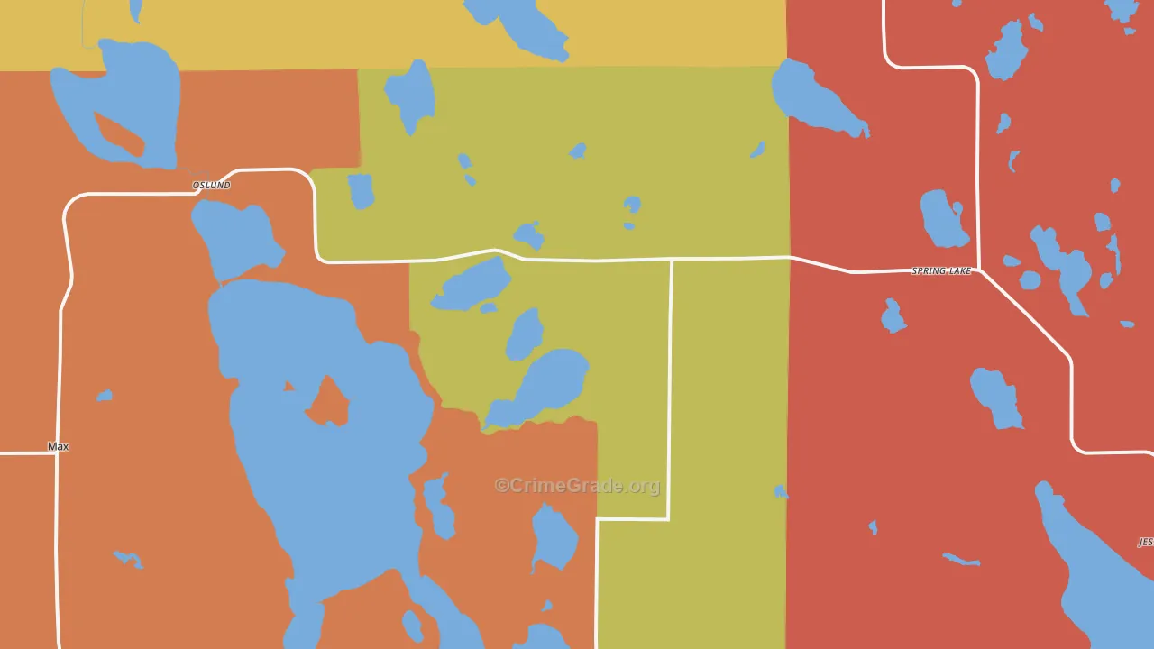 Spring Lake, MN Map of Arson Rates