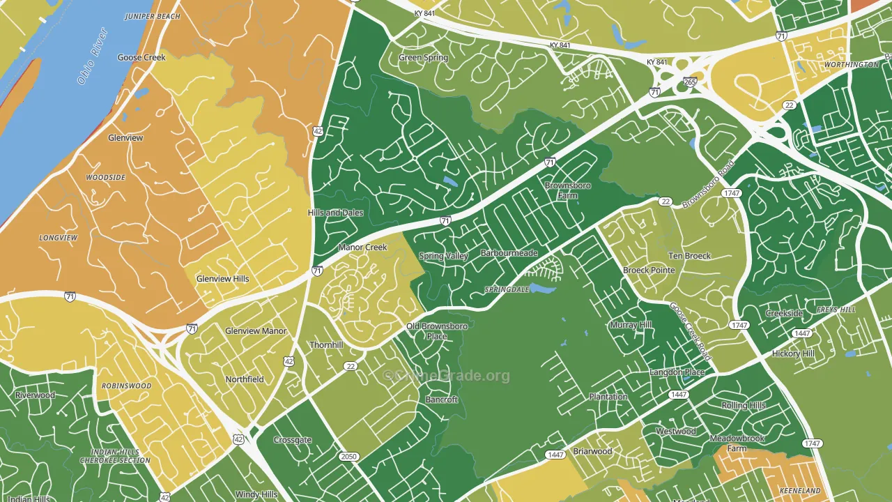 Spring Valley, KY Map of Arson Rates