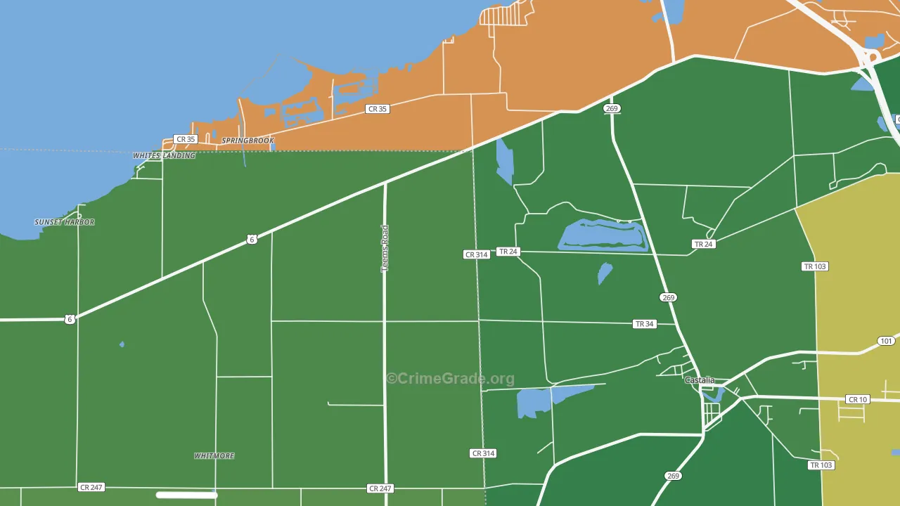 Springbrook, OH Map of Arson Rates