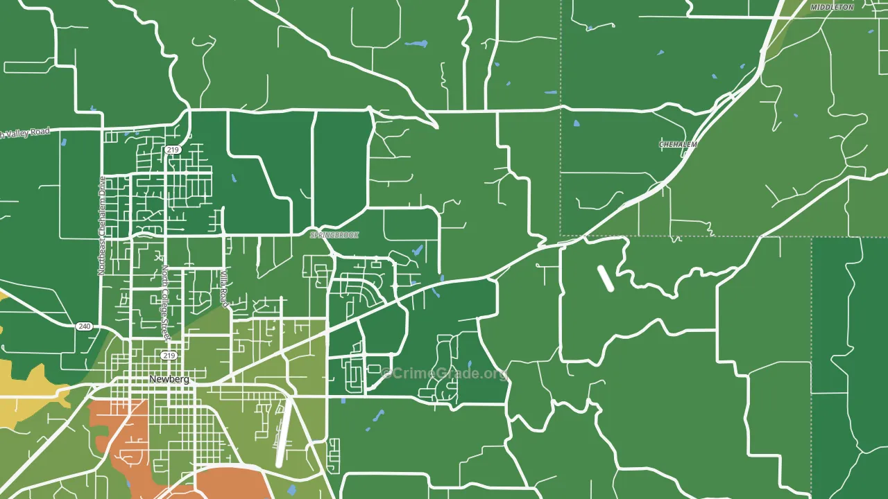 Springbrook, OR Map of Arson Rates