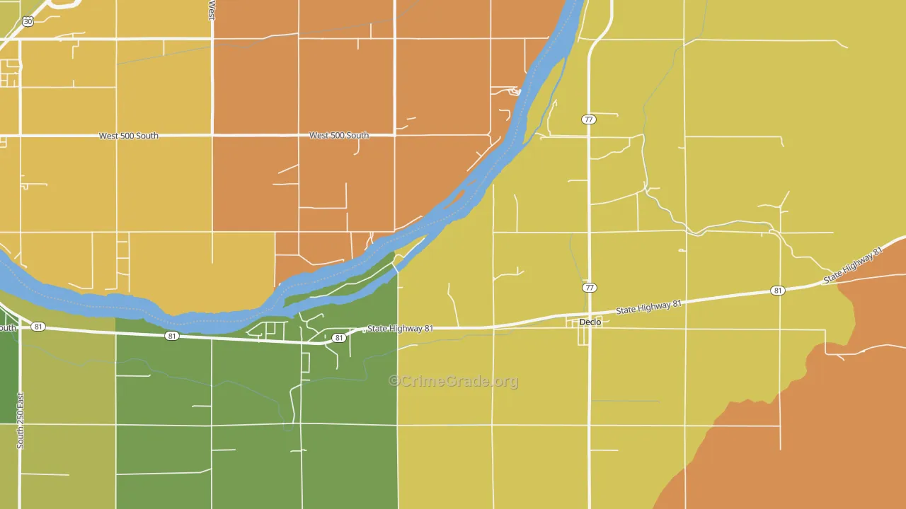 Springdale, ID Map of Arson Rates