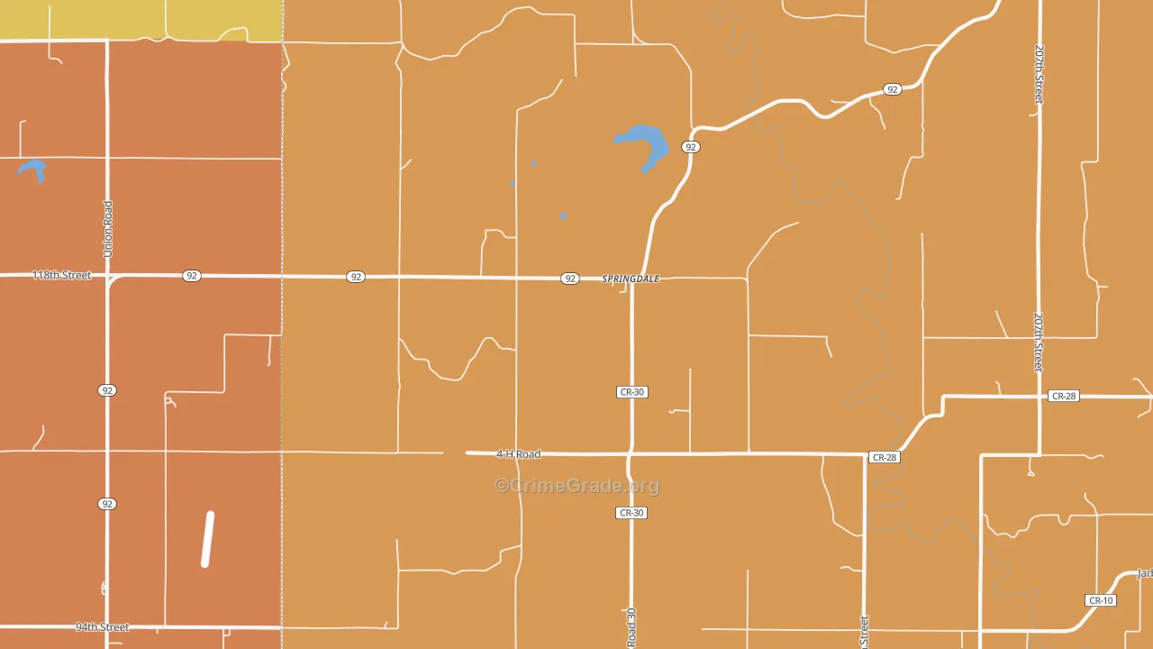 Springdale, KS Map of Arson Rates