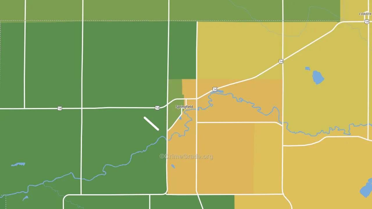 Springfield, MN Map of Arson Rates