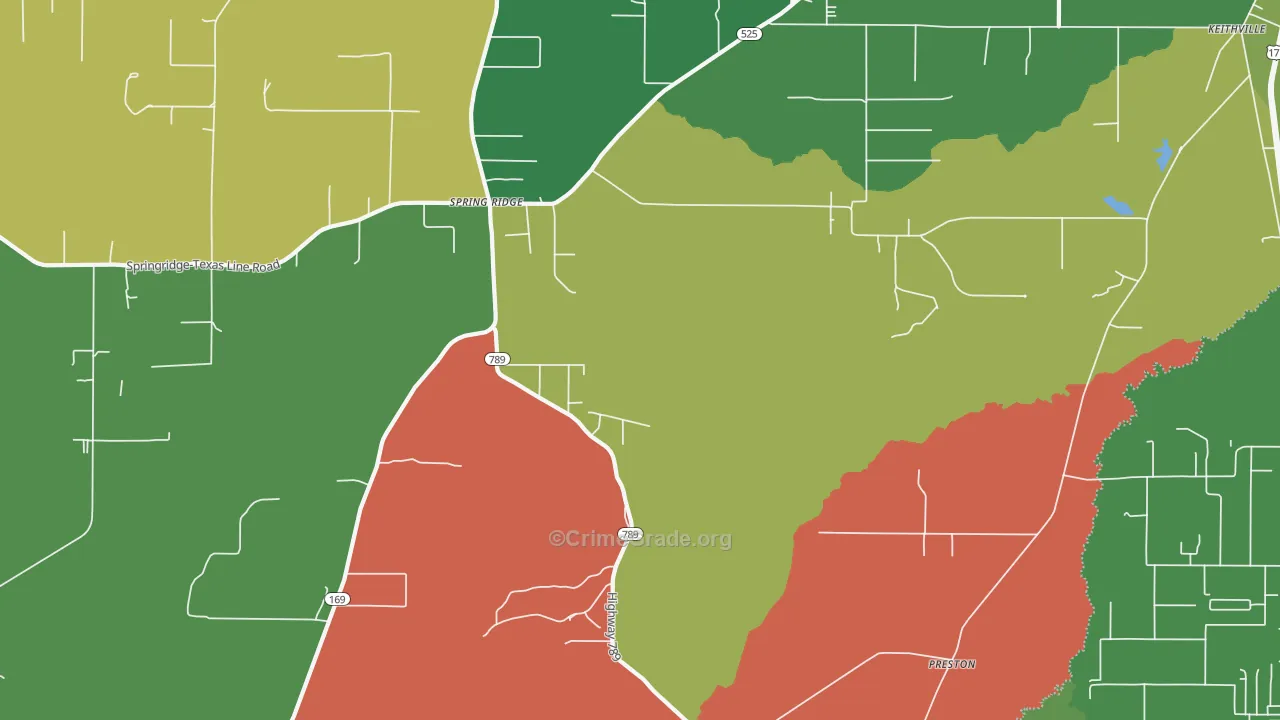 Springridge, LA Map of Arson Rates