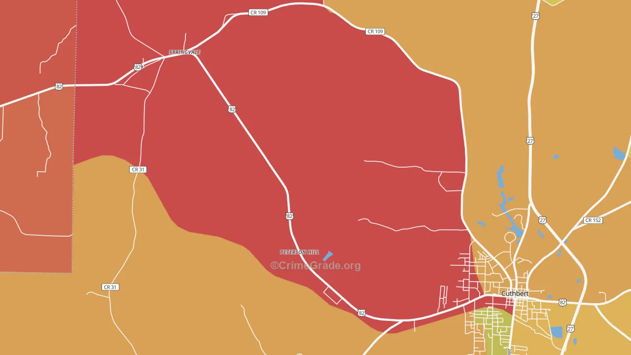 Springvale, GA Map of Arson Rates