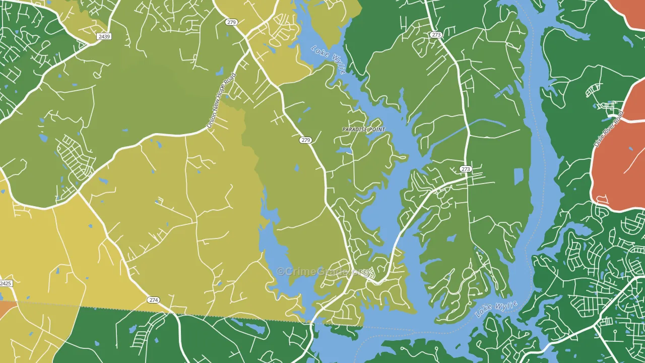 Springwood, NC Map of Arson Rates