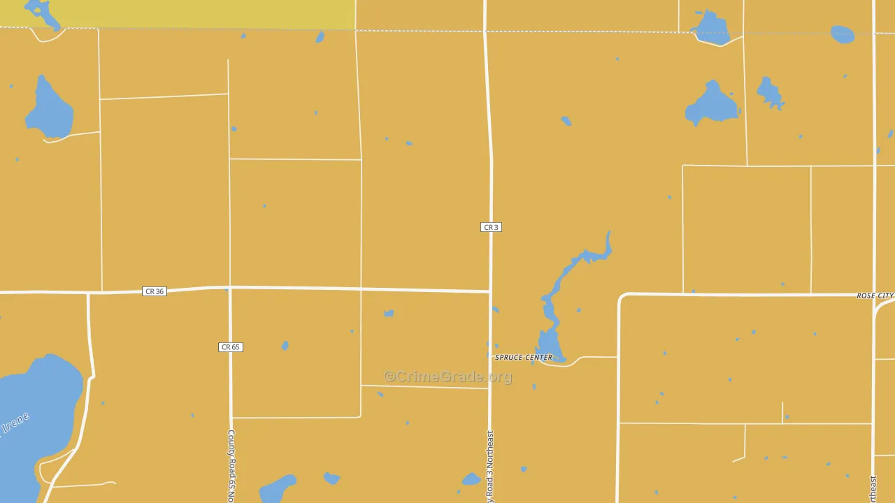 Spruce Center, MN Map of Arson Rates