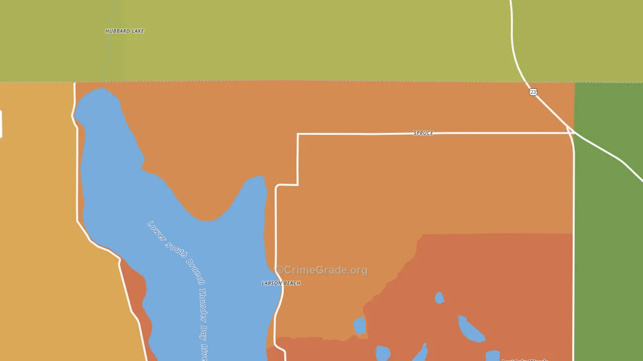 Spruce, MI Map of Arson Rates