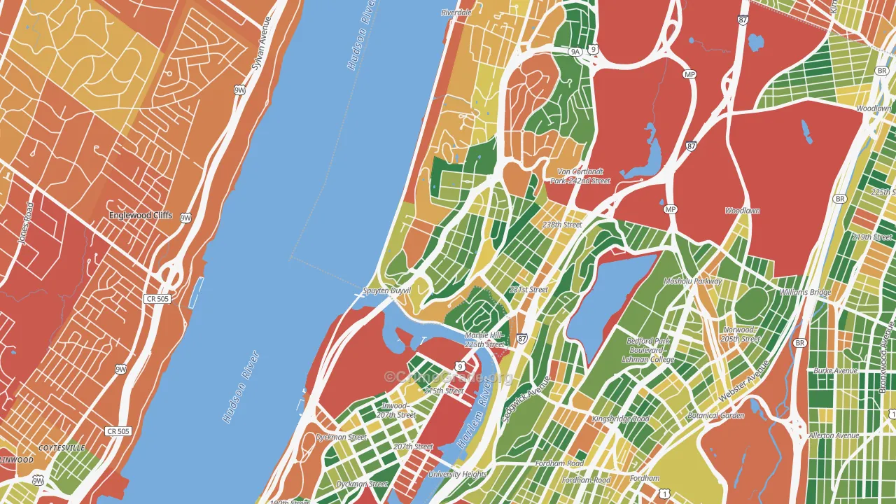 Spuyten Duyvil, Bronx, NY Map of Arson Rates