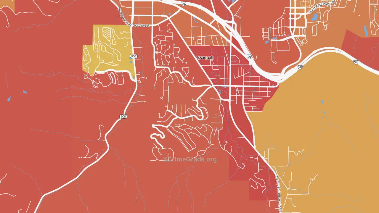 Squak Mountain, Issaquah, WA Map of Arson Rates
