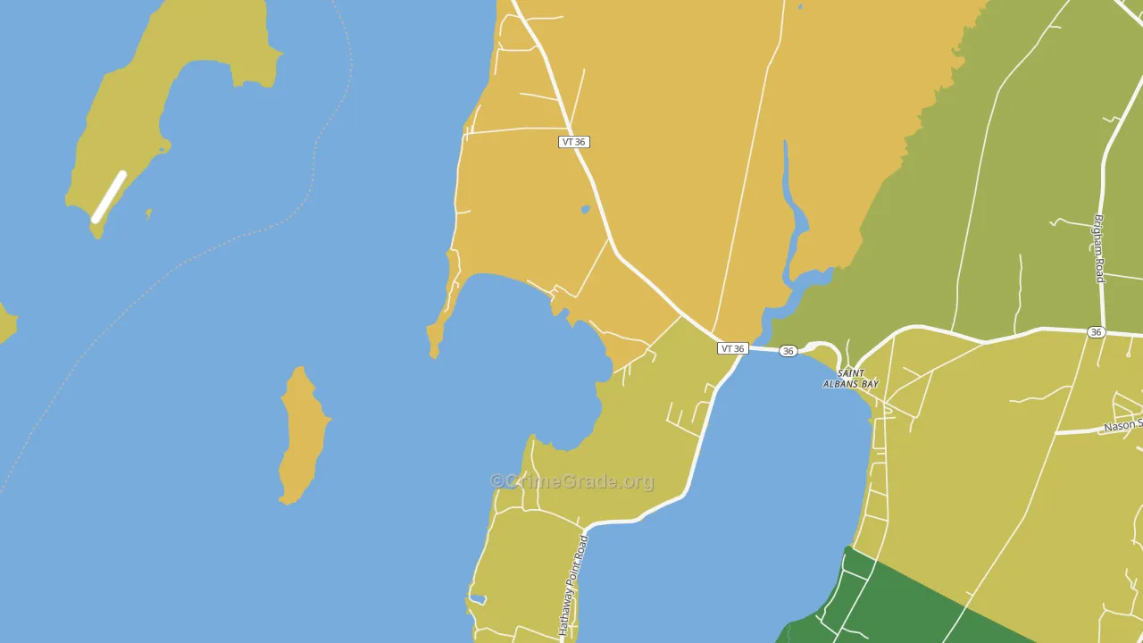 St. Albans Bay, VT Map of Arson Rates