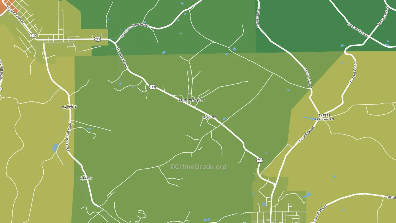 St. Benedict, PA Map of Arson Rates