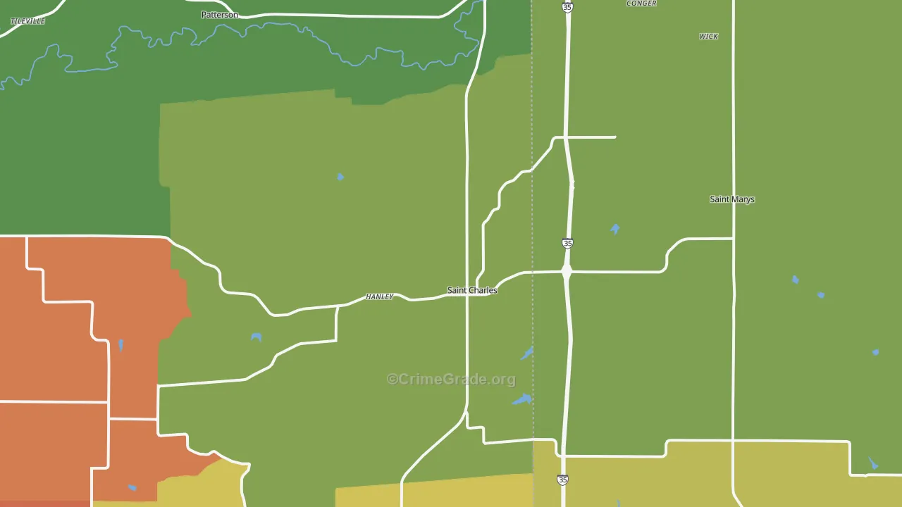 St. Charles, IA Map of Arson Rates